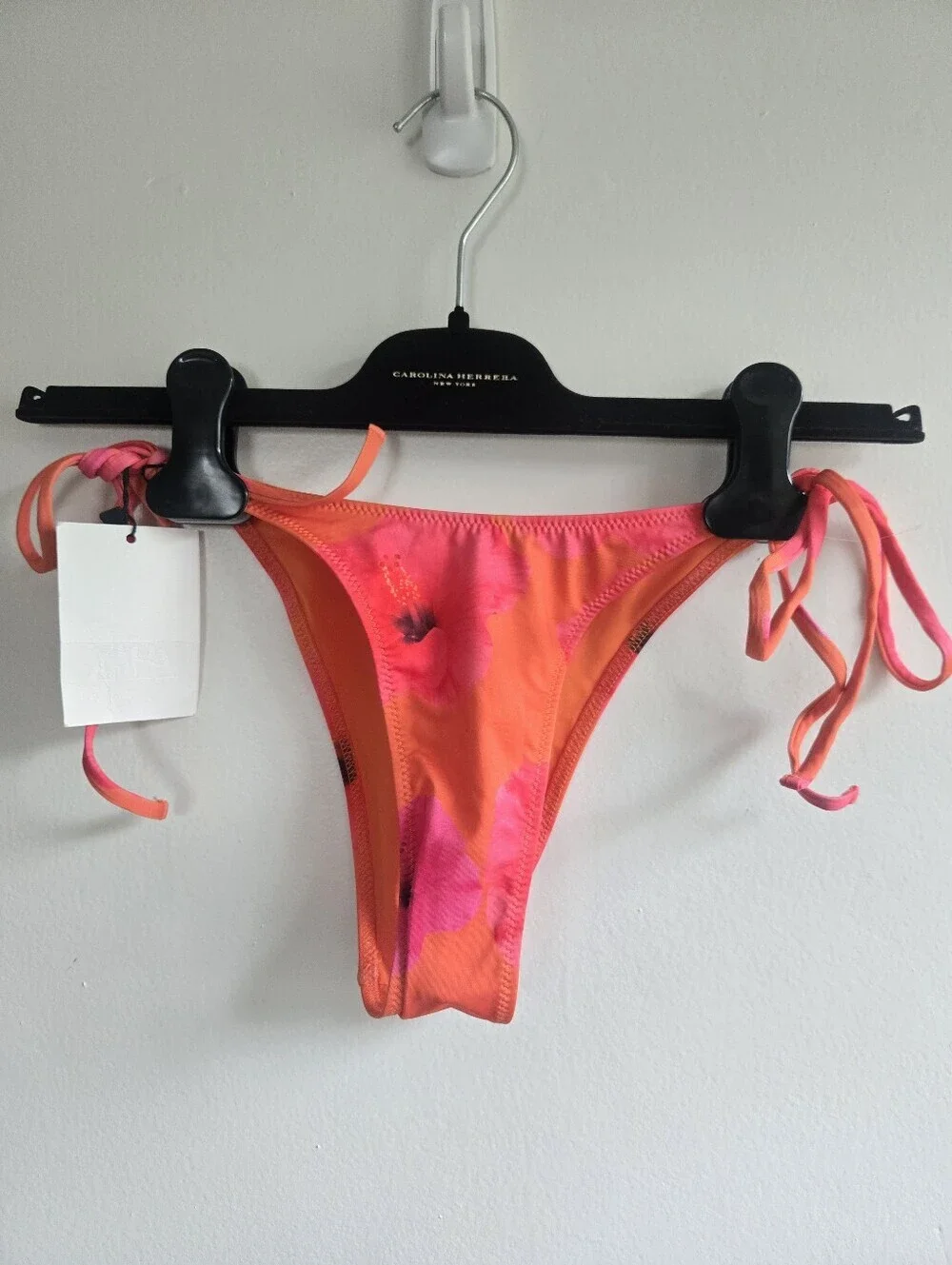 New Zara Hibiscus Flower Printed Mid Rise Swim Bikini Bottoms NWT